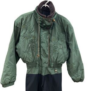 Womens Bogner Ski Suit Snowsuit One Piece Snow Bib Apres Designer Onsie Vtg sz 6